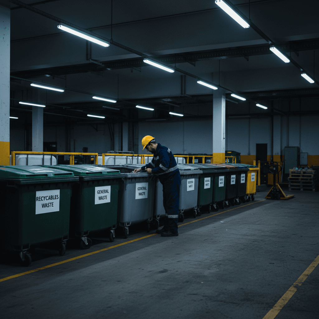 Commercial waste containers at business loading dock